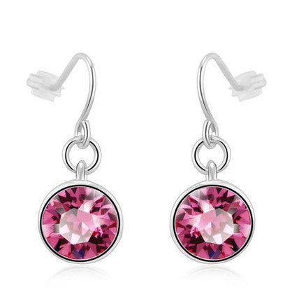 Hook Earrings Pink Swarovski Elements