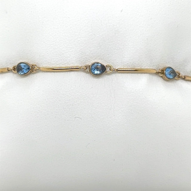 Bracelet Vogue - Blue Pear and Gold