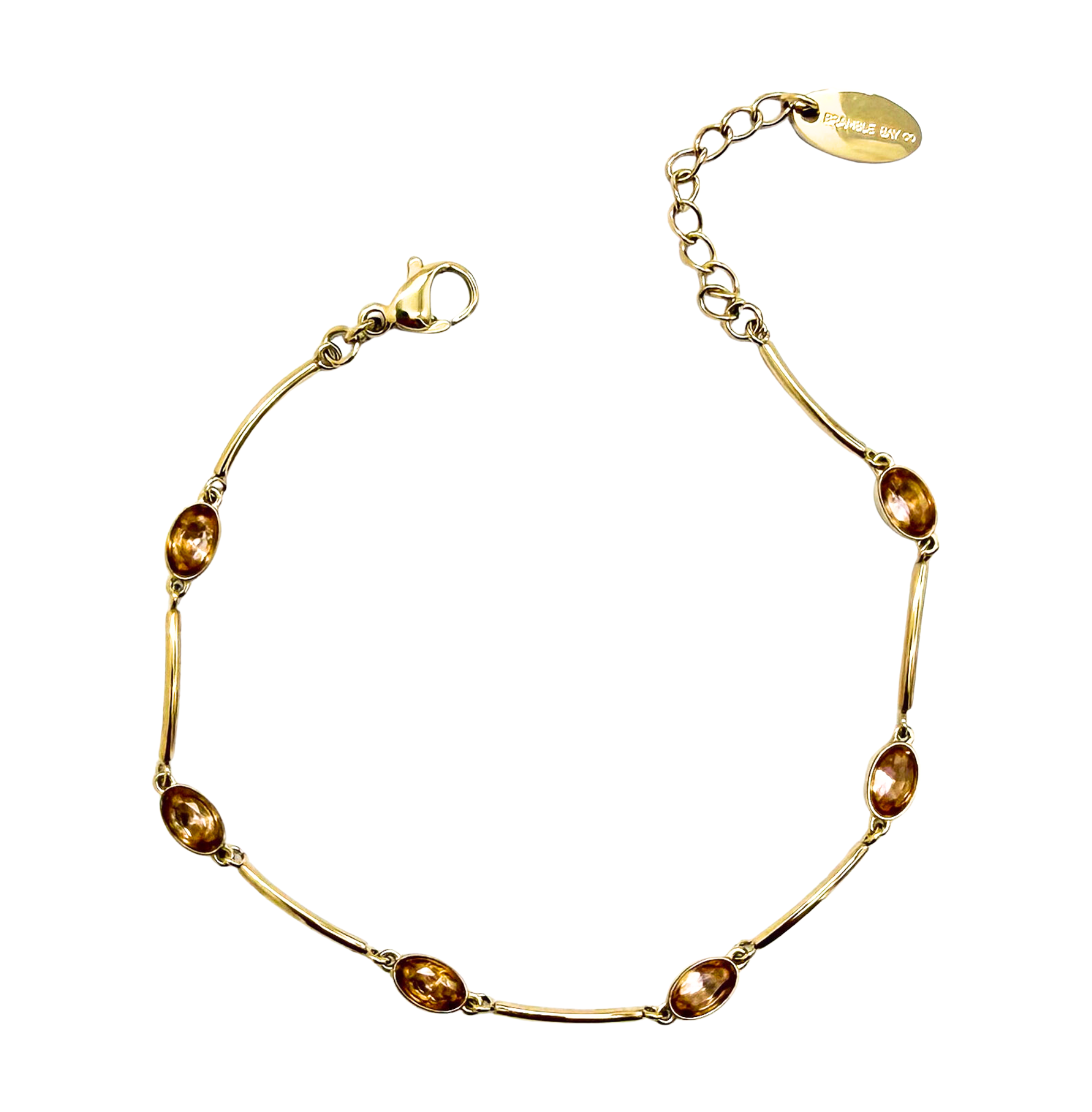 Bracelet Vogue - Pink Oval and Gold