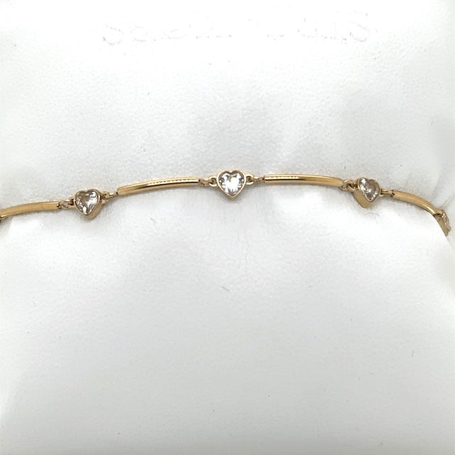 Bracelet Vogue - Pink Heart and Gold