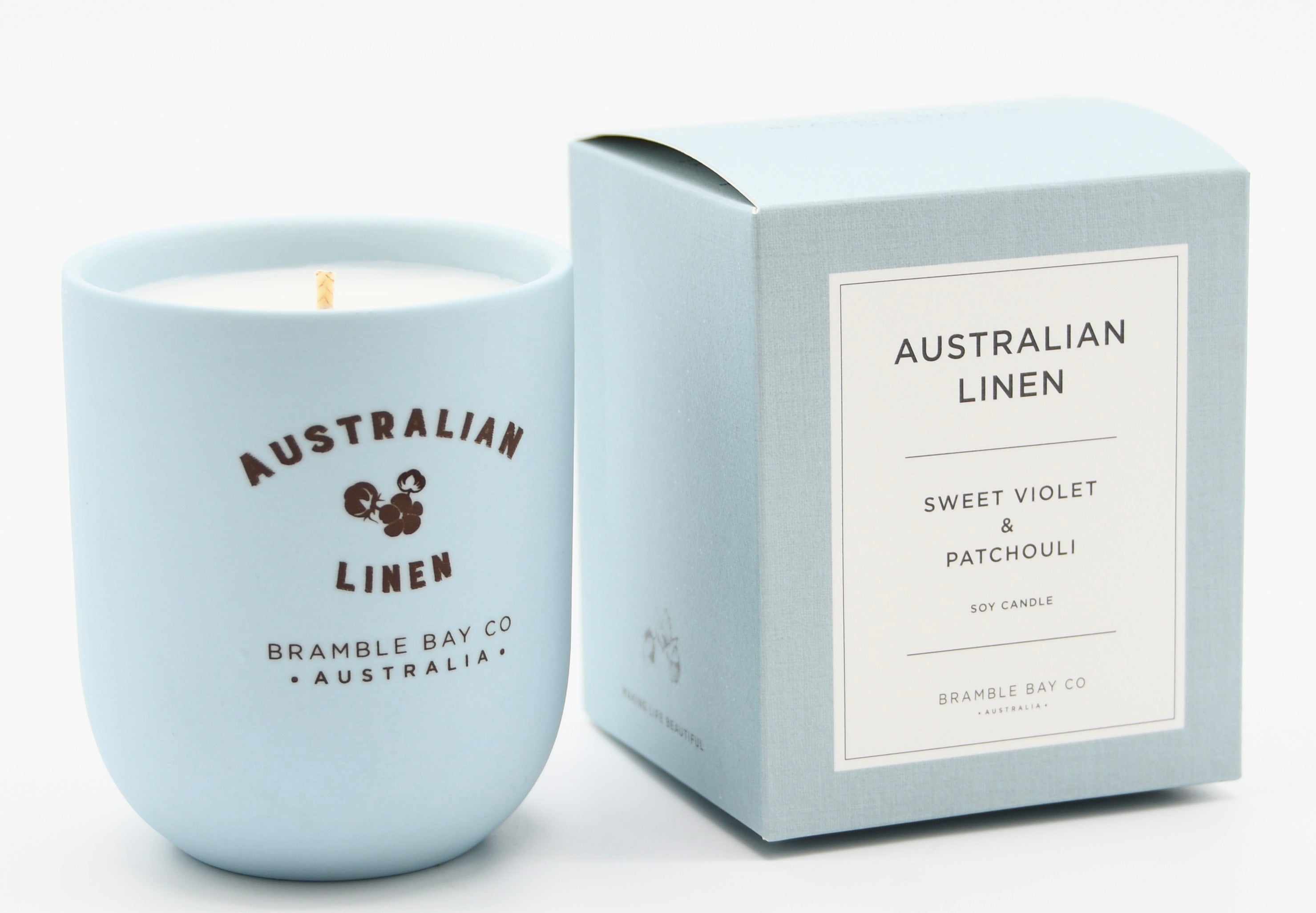 Australian Linen Sweet Violet & Patchouli Candle 190g