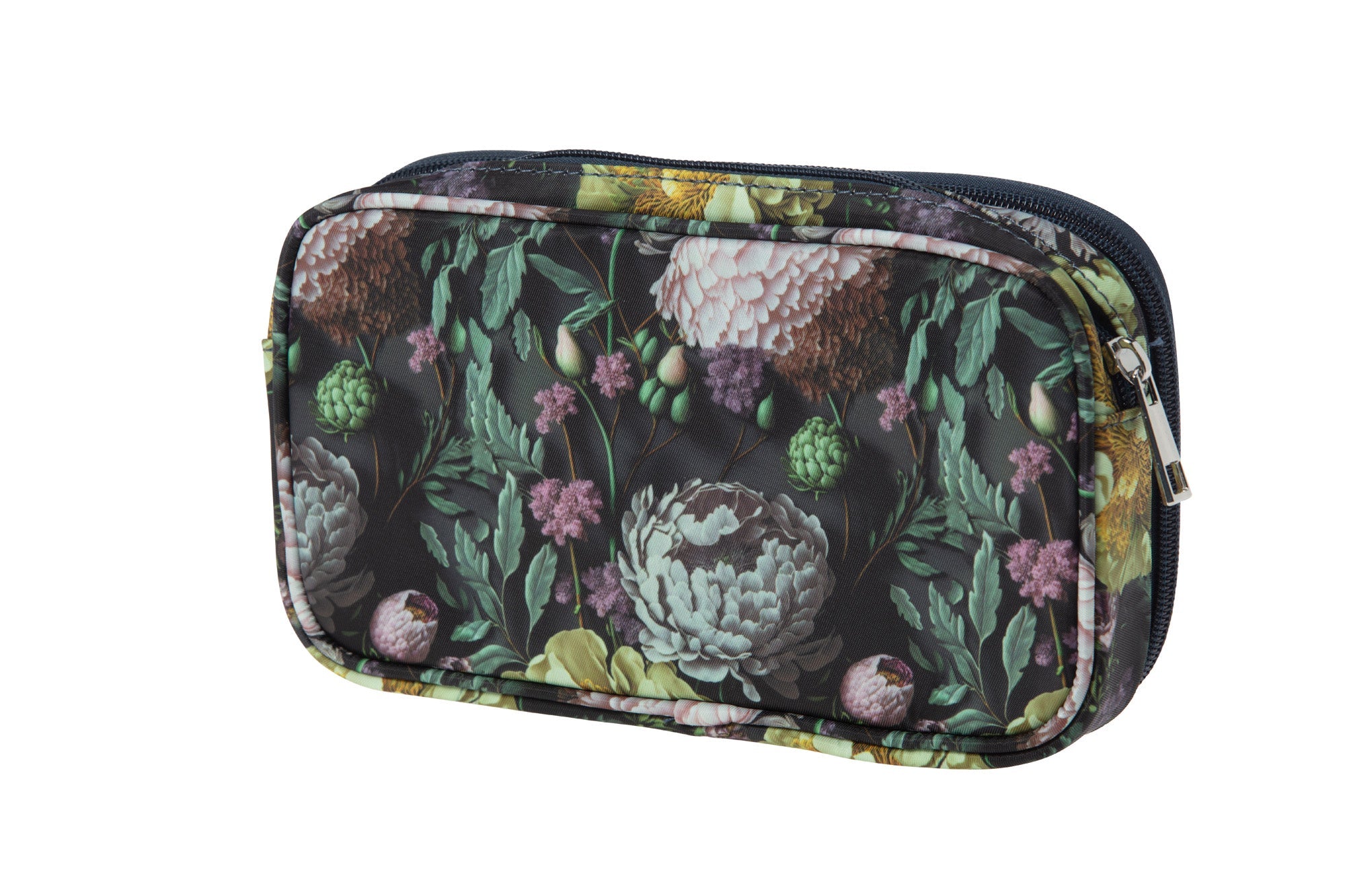 Vintage Floriade Emerald Botanica Makeup Cosmetic Bag