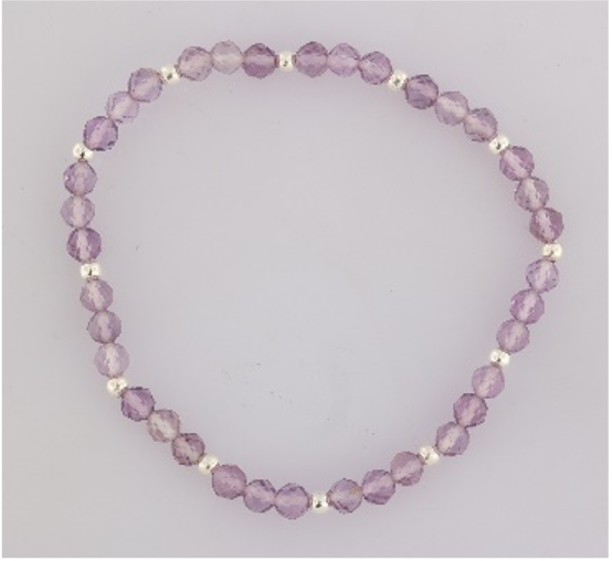 GEM-Bracelet - Pink Amethyst Facet (4-4.5mm)