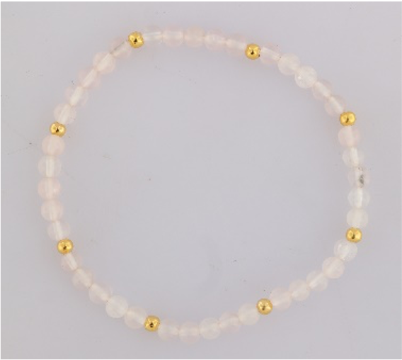 GEM-Bracelet - Rose Quartz Round (4-4.5mm)