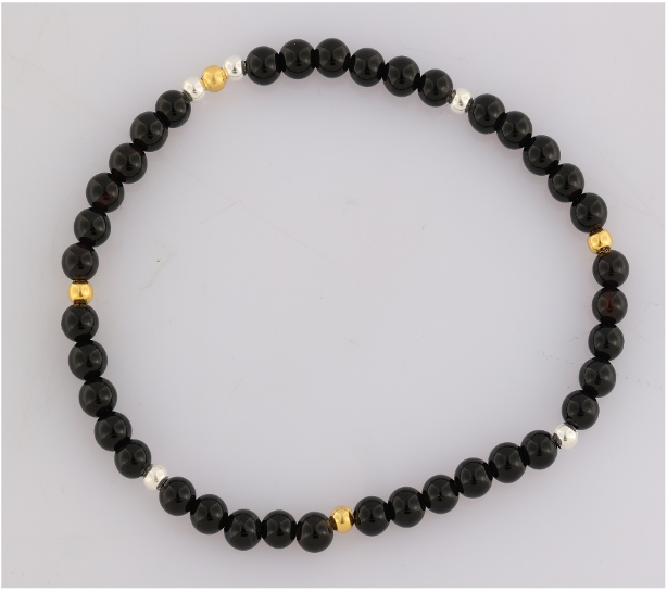 GEM-Bracelet - Black Spinel Round (4-4.5mm)