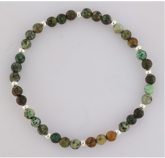 GEM-Bracelet - African Turquoise Round (4-4.5mm)