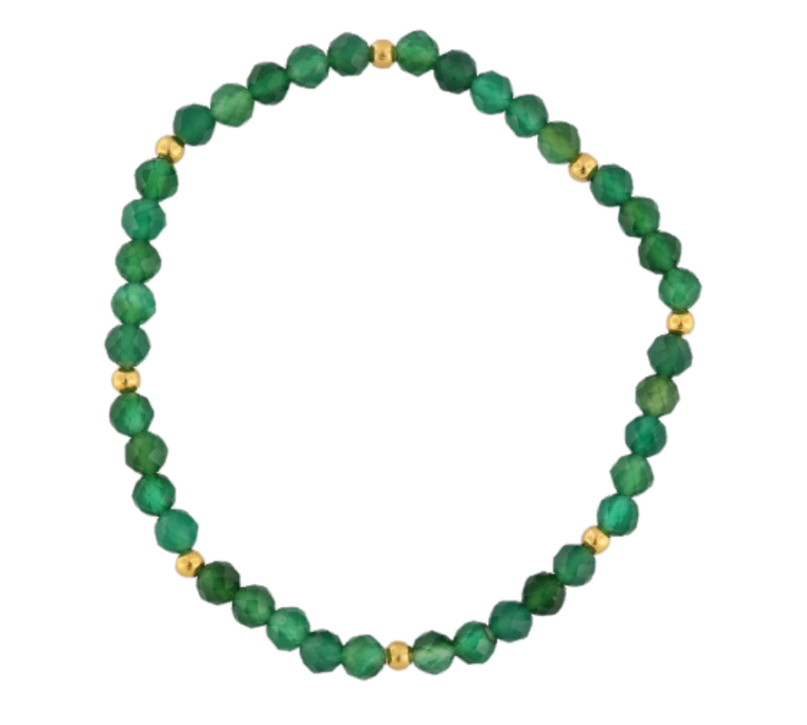 GEM-Bracelet - Green Onyx Facet (4-4.5mm)