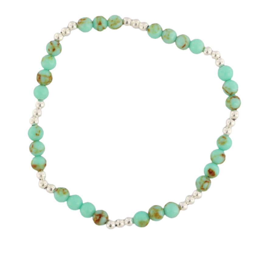 GEM-Bracelet - Turquoise Howlite Round (4-4.5mm)
