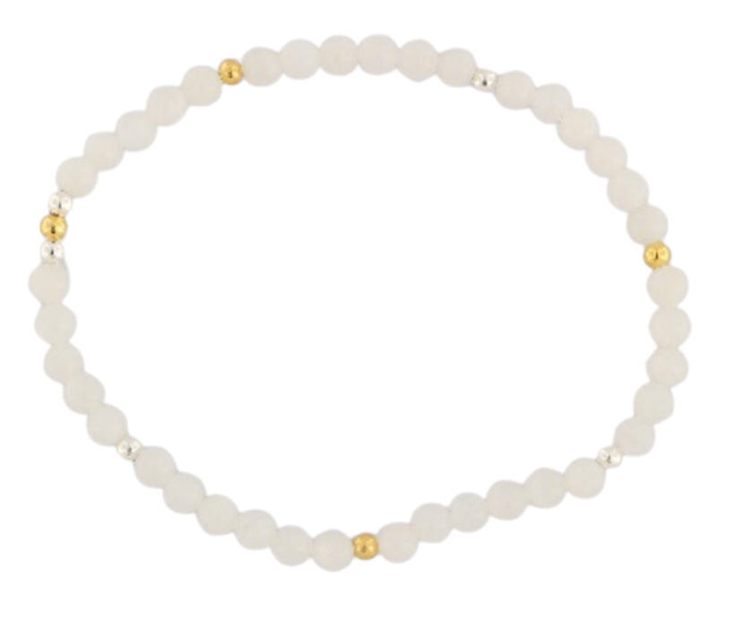 GEM-Bracelet - White Moonstone Round (4-4.5mm)
