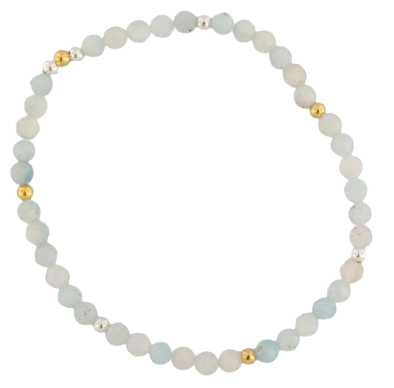 GEM-Bracelet - Milky Aquamarine Facet (4-4.5mm)