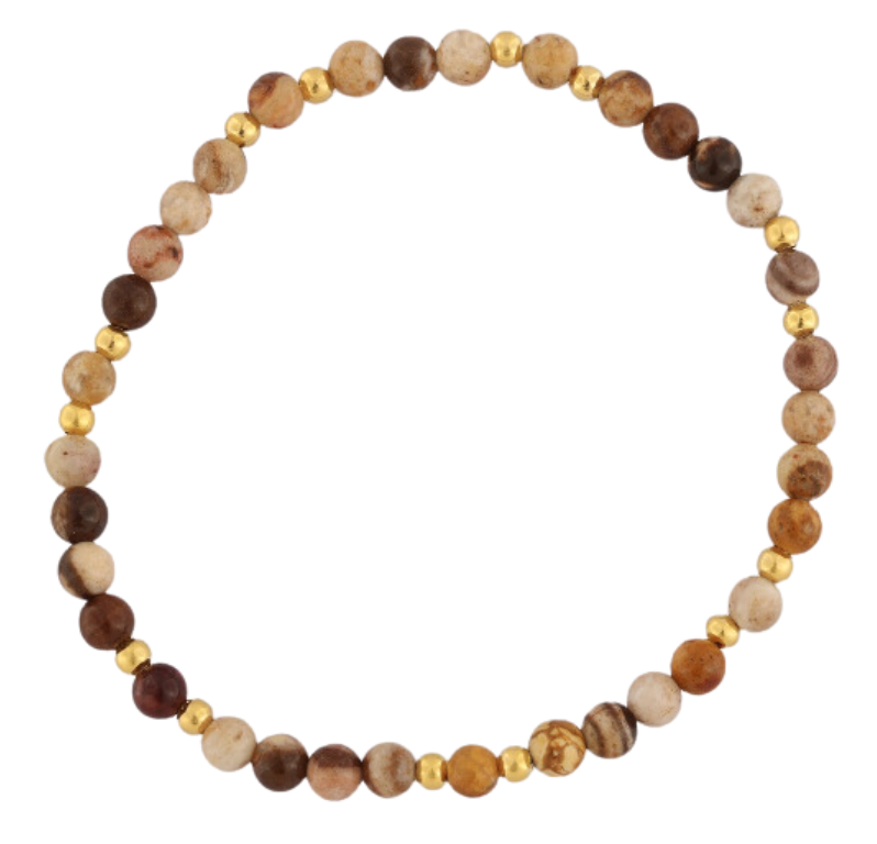 GEM-Bracelet - Mocha Jasper Round (4-4.5mm)