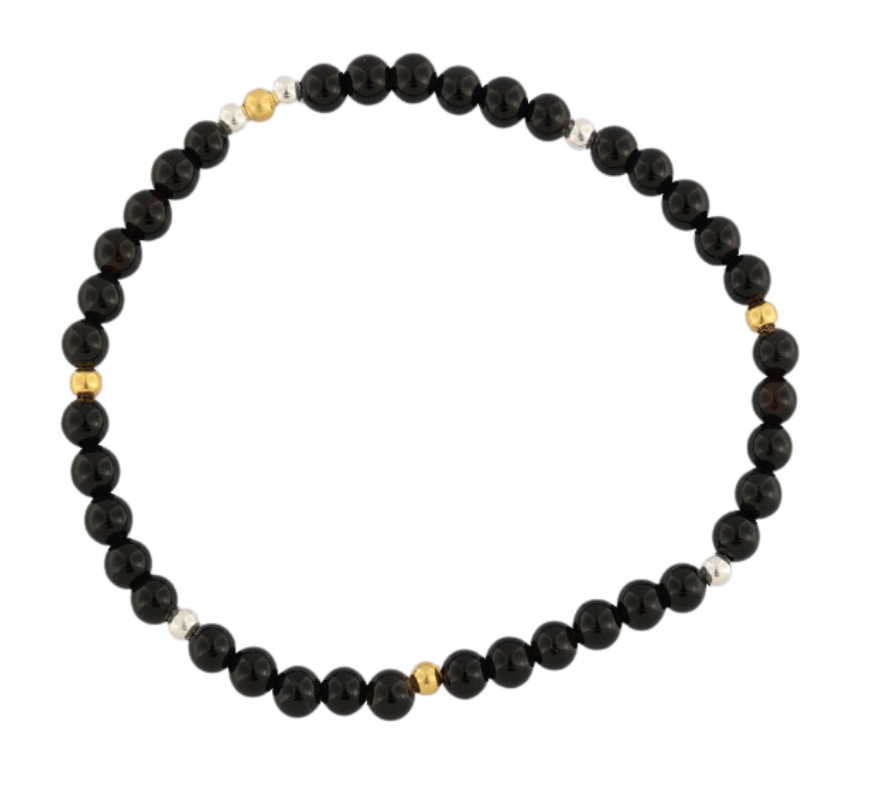 GEM-Bracelet - Black Spinel Round (4-4.5mm)