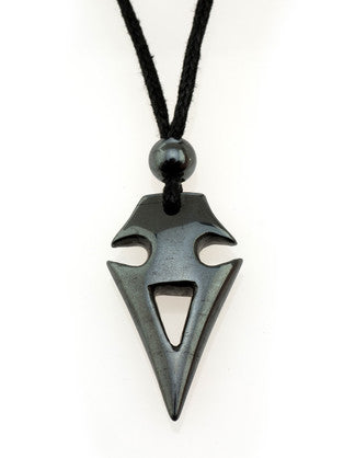 Hematite Tribal Arrow Pendant