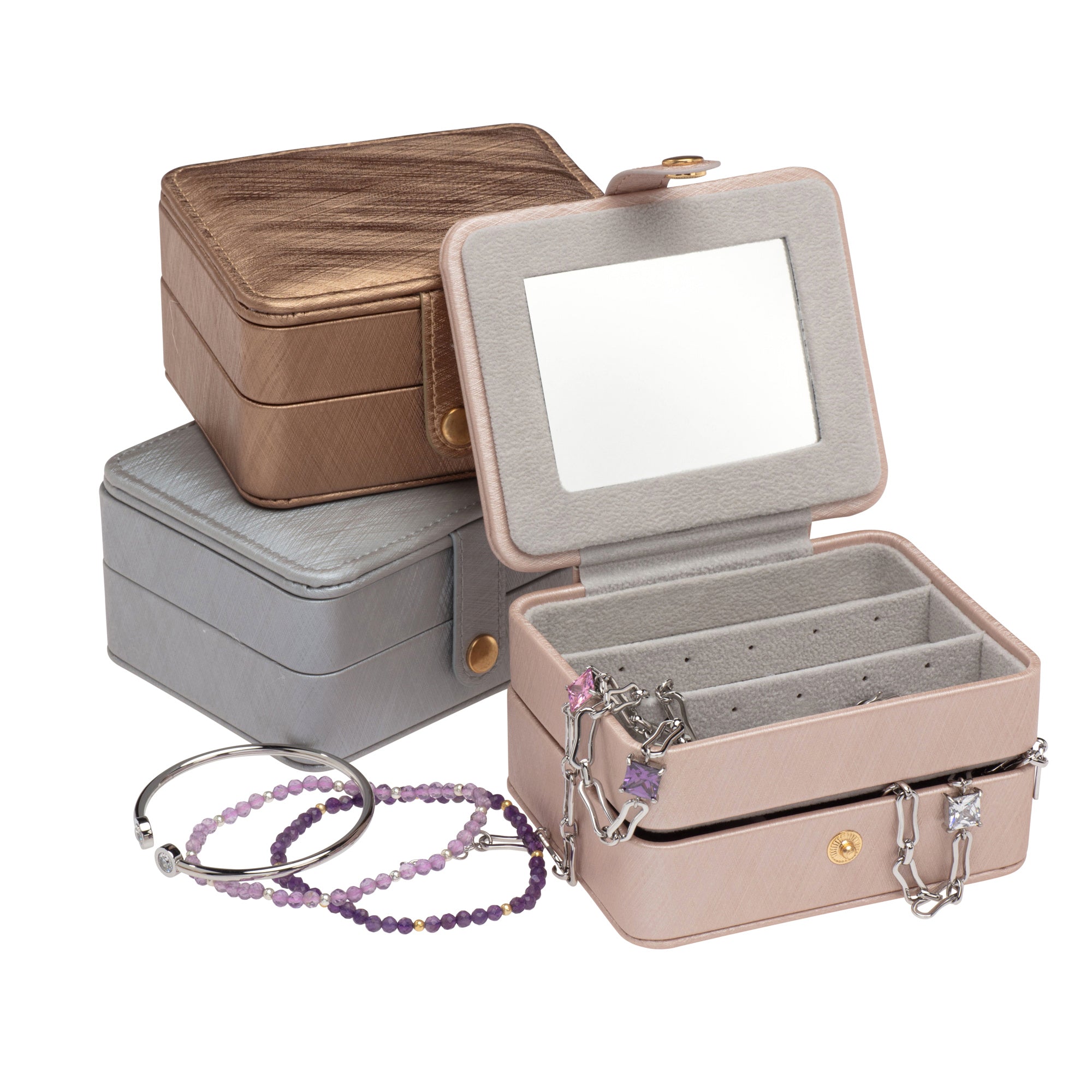 VOGUE Jewellery Case Square 2 tier - Rose