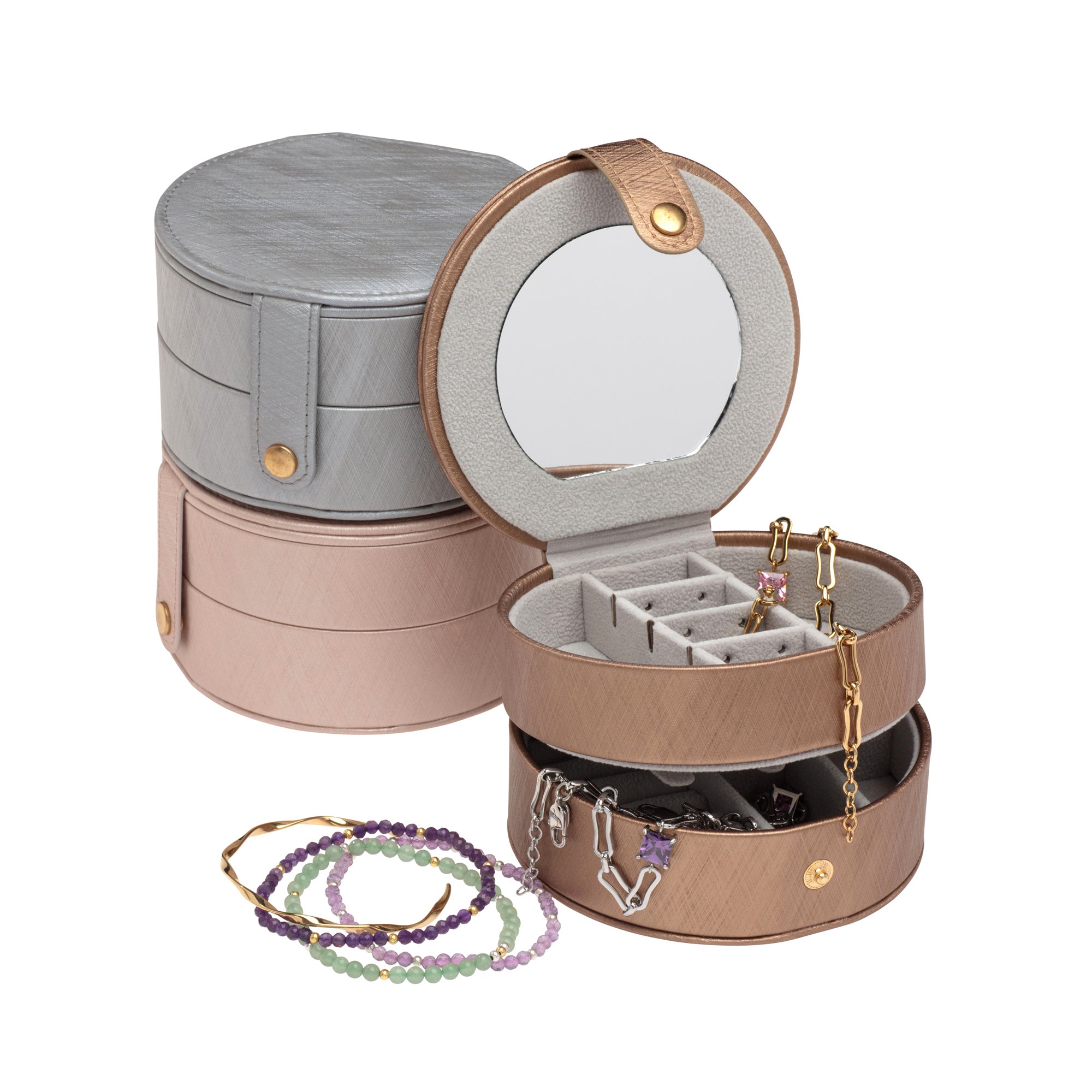 VOGUE Jewellery Case Round 2 tier -Gold