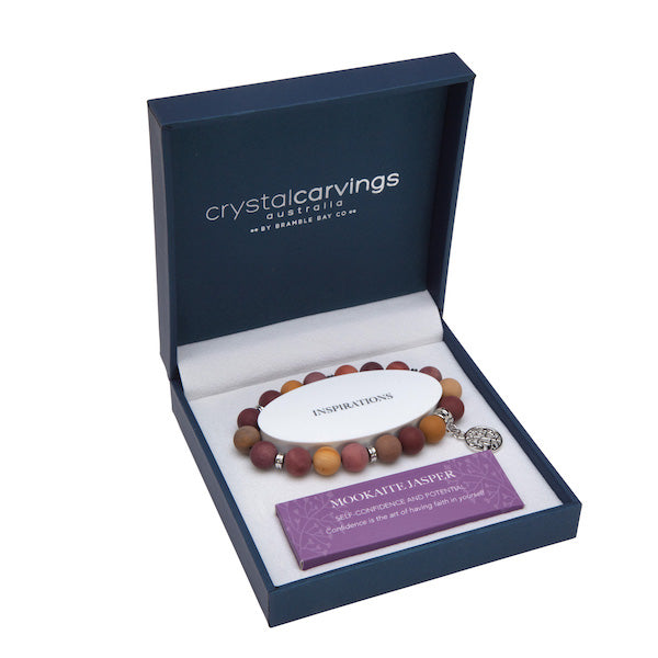 Mookaite Matte Tree Of Life Inspiration Boxed Charm Bracelet