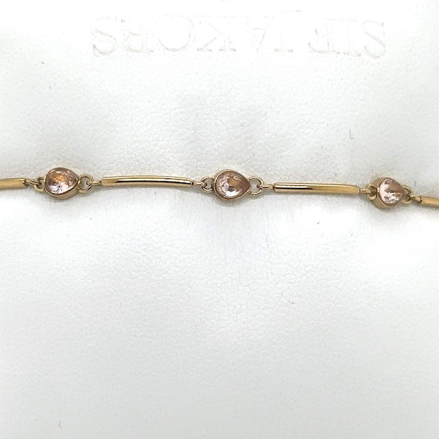 Bracelet Vogue - Pink Pear and Gold