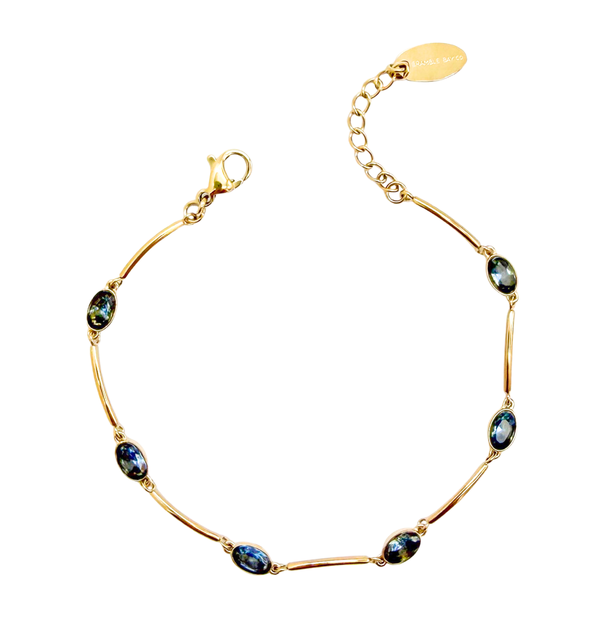 Bracelet Vogue - Blue Oval and Gold
