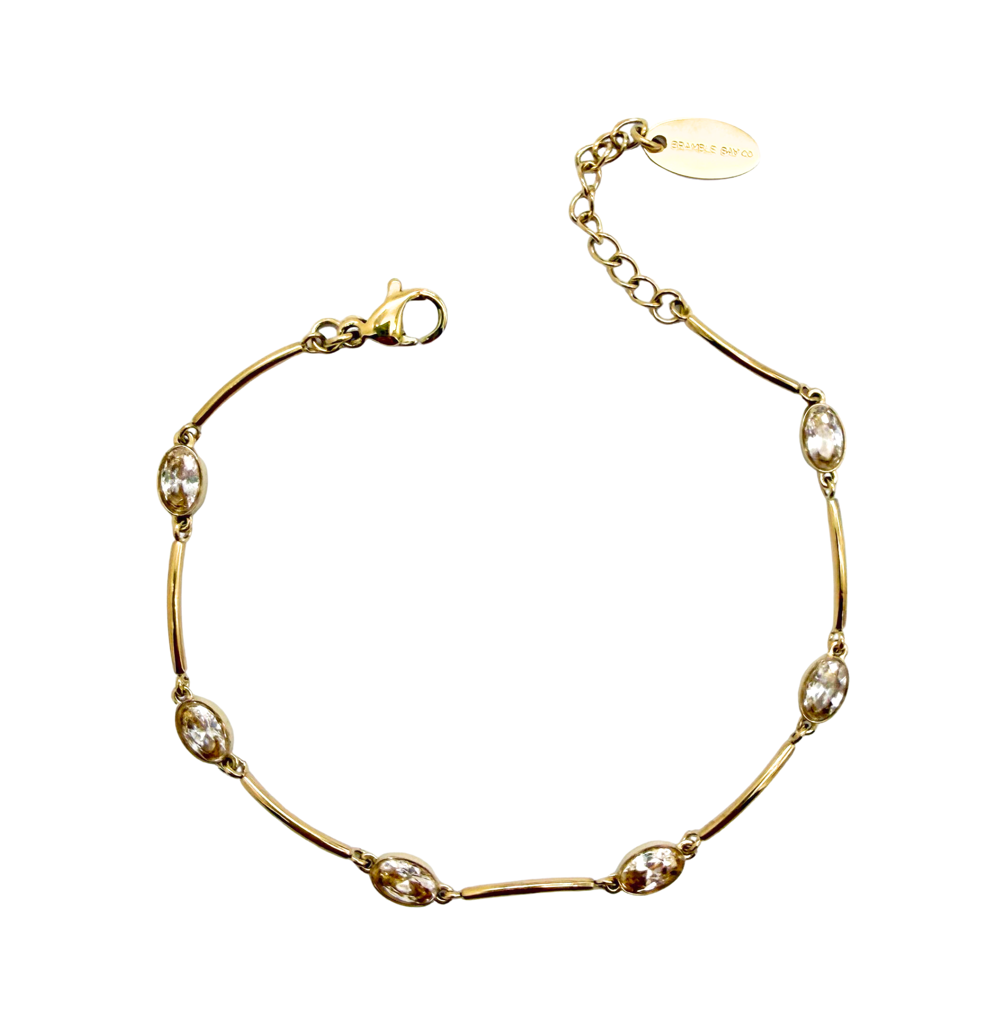 Bracelet Vogue - White Oval and Gold