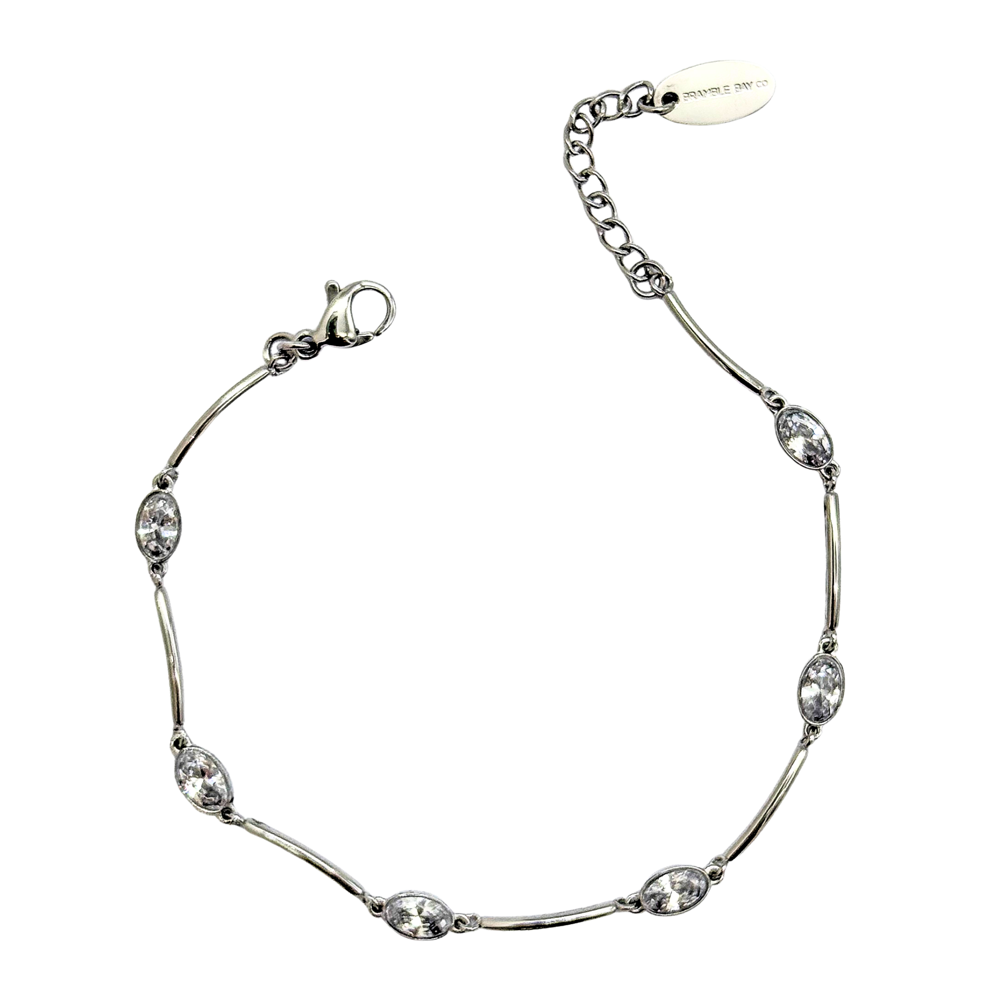 Bracelet Vogue - White Oval and Steel