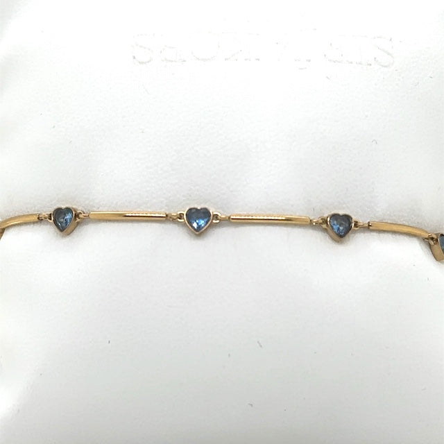 Bracelet Vogue - Blue Heart and Gold