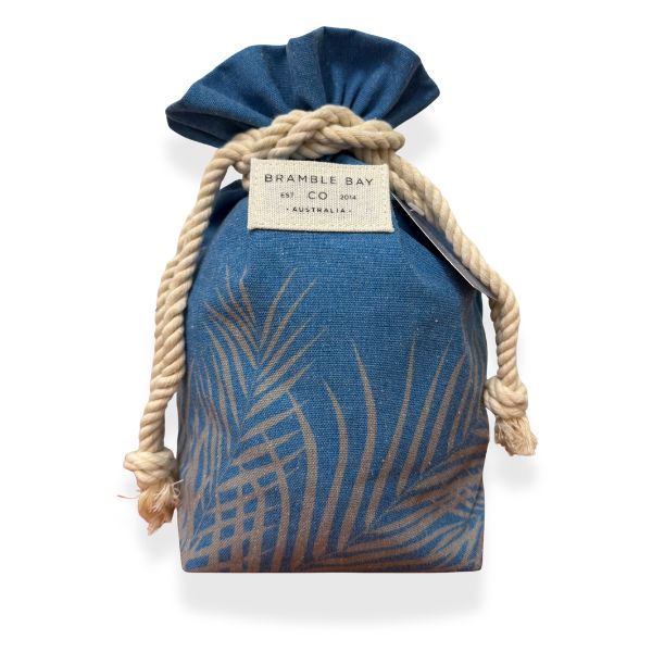 Bramble Bay Co Ocean Cotton Drawstring Bag Light Blue - Night Breeze