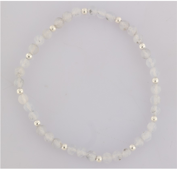 GEM-Bracelet -  Aqua Chalcedony Facet (4-4.5mm)