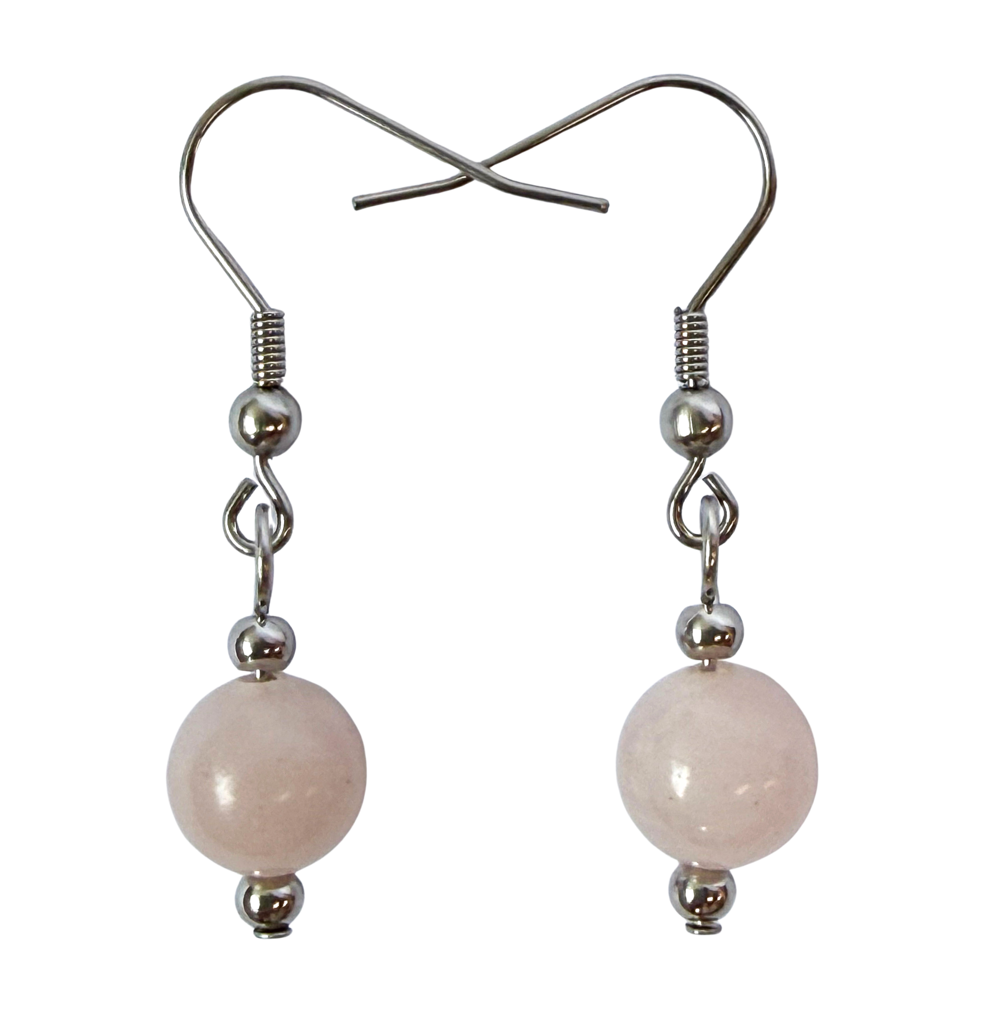 Rose Quartz Bead Earrings