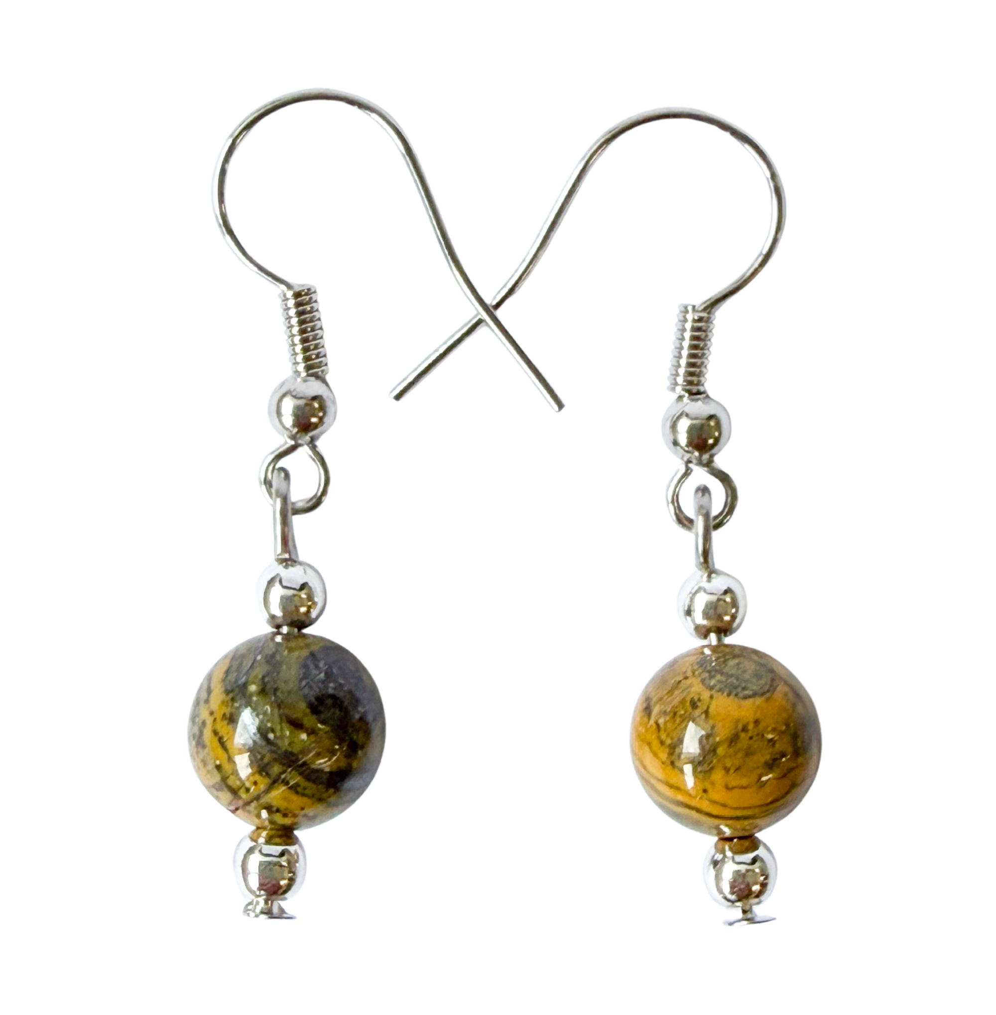 Tiger Iron Bead Earrings