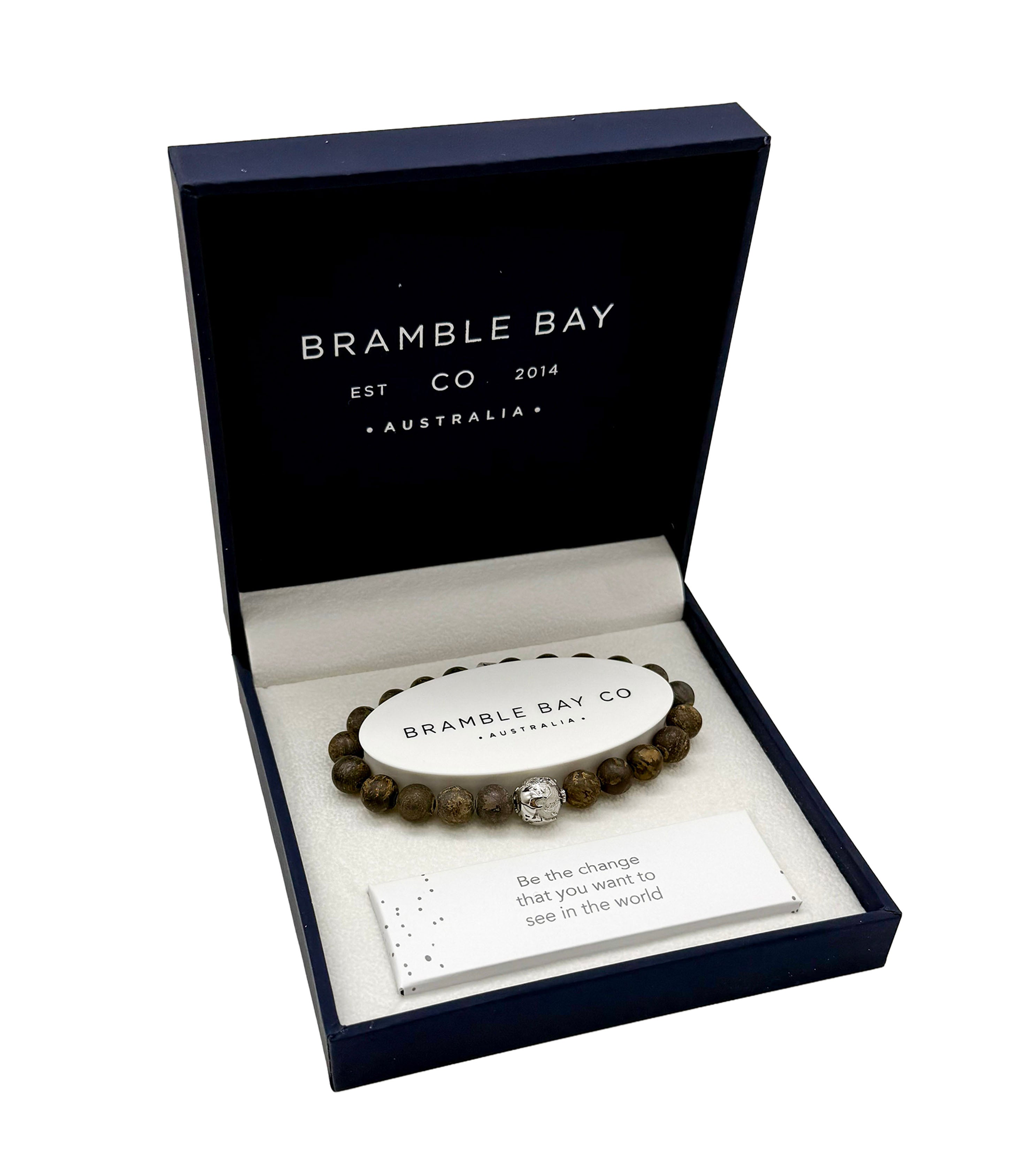 Planet Earth Bronzite Silver Charm
