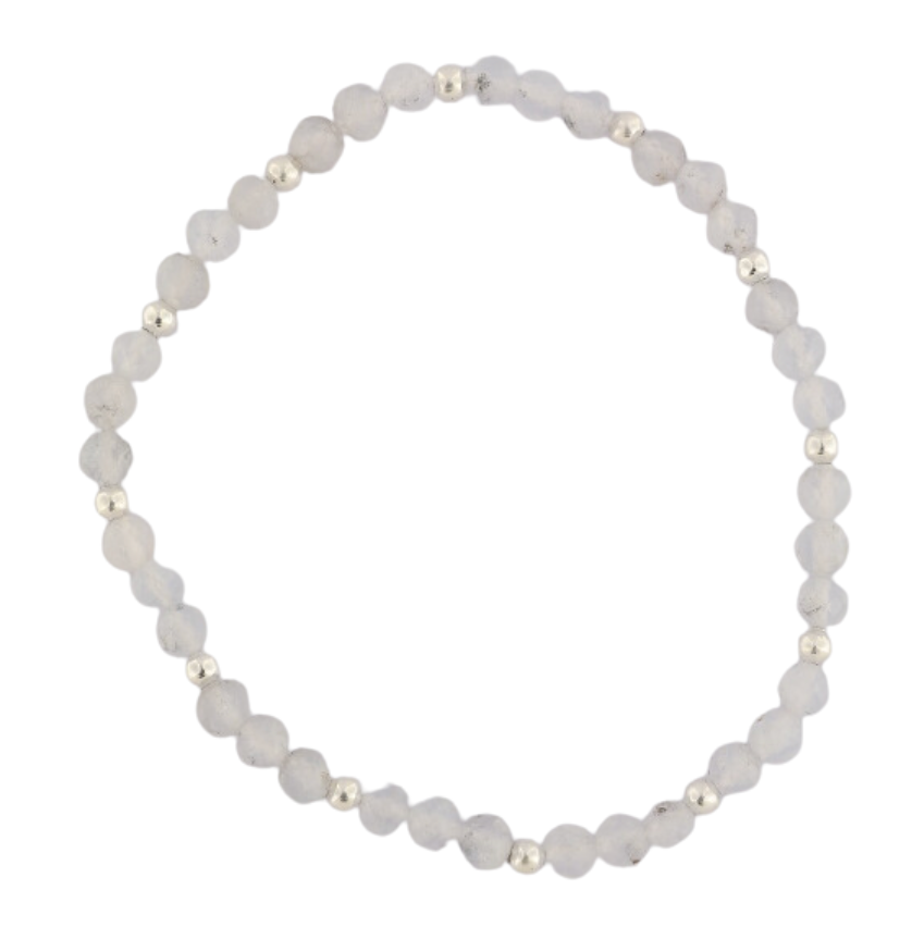 GEM-Bracelet -  Aqua Chalcedony Facet (4-4.5mm)