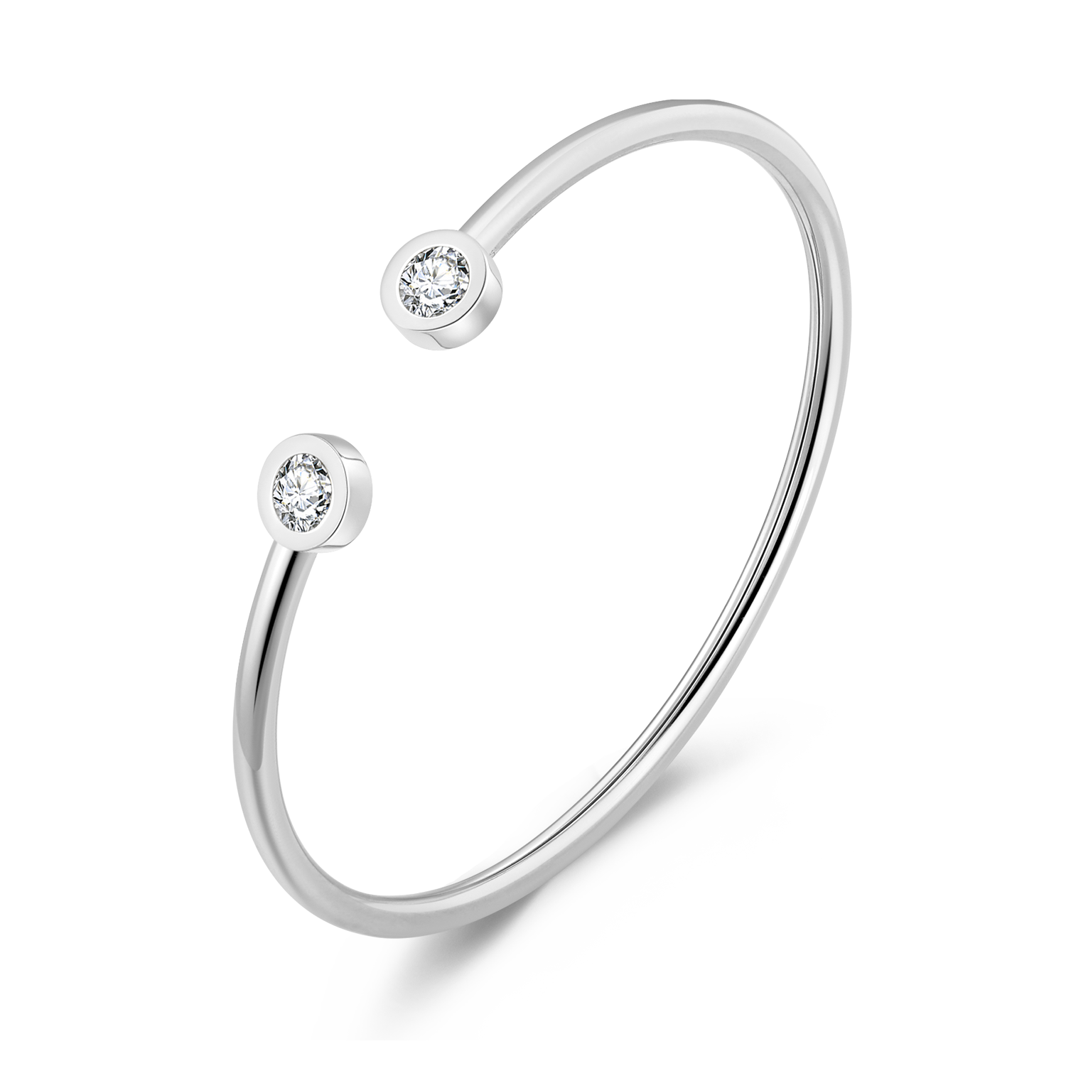 Vogue Cuff - Hoop 2x Diamante Steel
