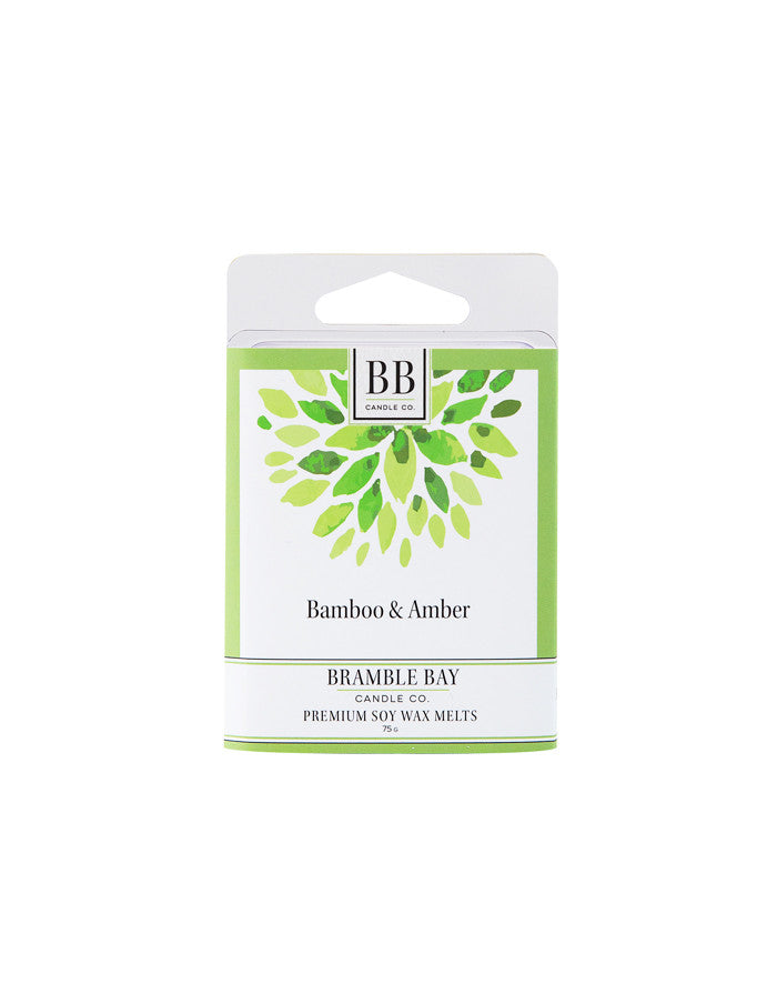 A beautiful soy wax melt featuring a Bamboo and Amber fragrance.